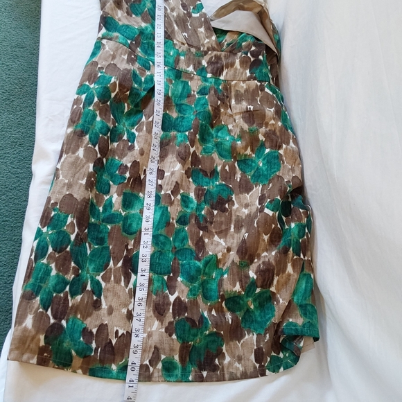 Axcess Liz Claiborne Lined Sleeveless Midi Dress Brown Green Floral XL - Picture 8 of 11